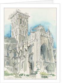 National Cathedral, Entrance above the Bishop's Garden notecard by MEMullinArt
