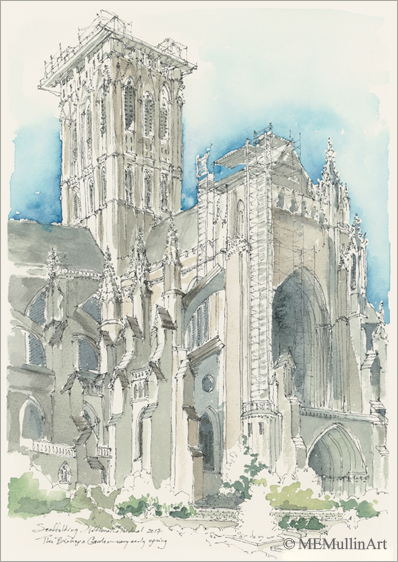 National Cathedral, Entrance above the Bishop's Garden print by MEMullinArt
