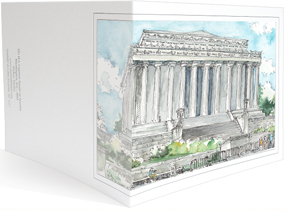 The Lincoln Memorial wraparoung notecard by MEMullin