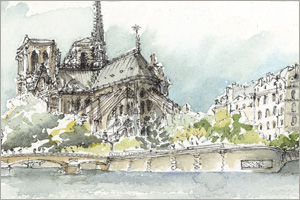Along the Seine, Notre Dame, Paris by MEMullin