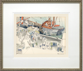 Fishing Trawler Along the Pier frame