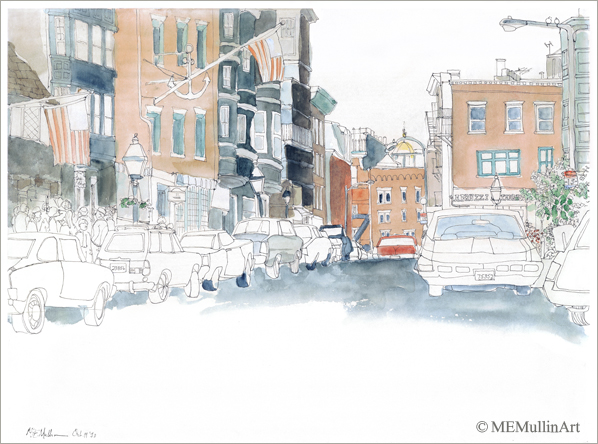 MEMullinArt - Hanover Street, North End Boston