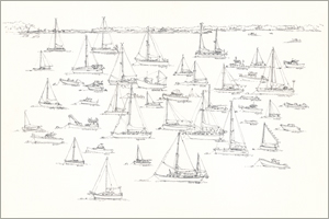 Boats on Their Mooring at the End of the Season by MEMullin
