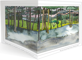 The Back Forty wraparound notecard by Mary Mullin