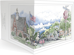 MEMullinArt - Library Corner Wraparound Notecard