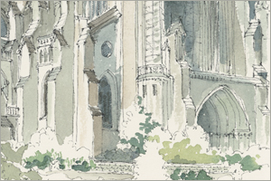 National Cathedral, Entrance above the Bishop's Garden