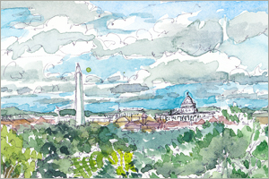 The View from Arlington National Cemetery print by MEMullin