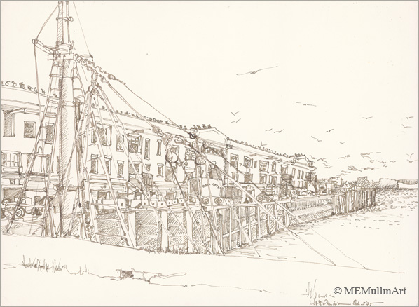 MEMullinArt - Gulls Over The Boston Fish Pier