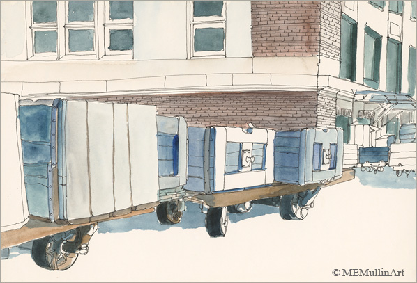 MEMullinArt - Empty Ice Carts, The Boston Fish Pier