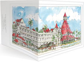 The Hotel Del Coronado notecard by Mary Mullin