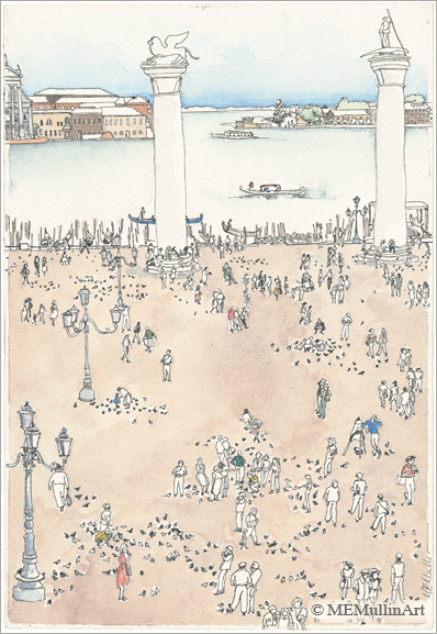 The Pigeons of Venice print by Mary Mullin