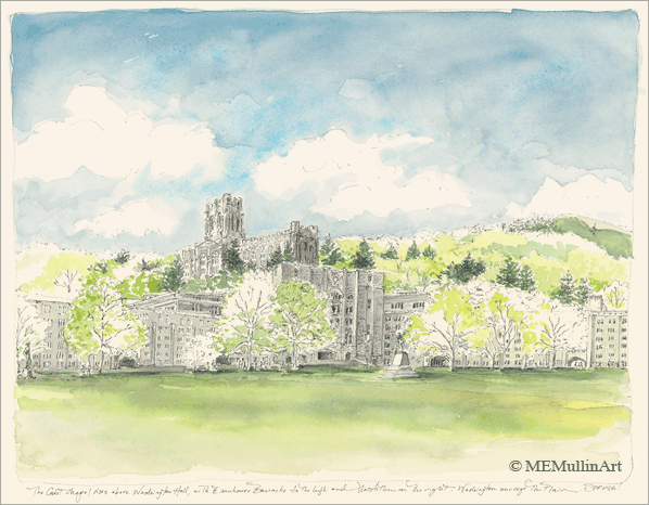 MEMullinArt -- Washington Hall from The Plain