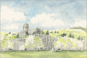 MEMullinArt -- Washington Hall from The Plain