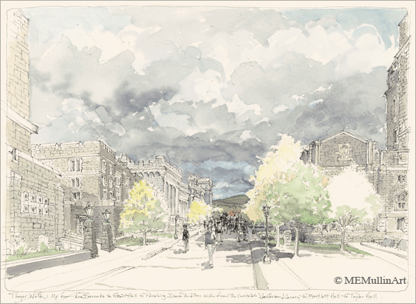 MEMullinArt -- Thayer Walk, Looking North