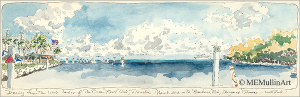 Ocean Reef Club watercolor print by Mary Mullin