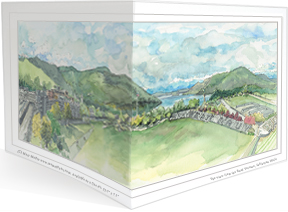 The View from the Roof Terrace, Jefferson Hall wraparound notecard